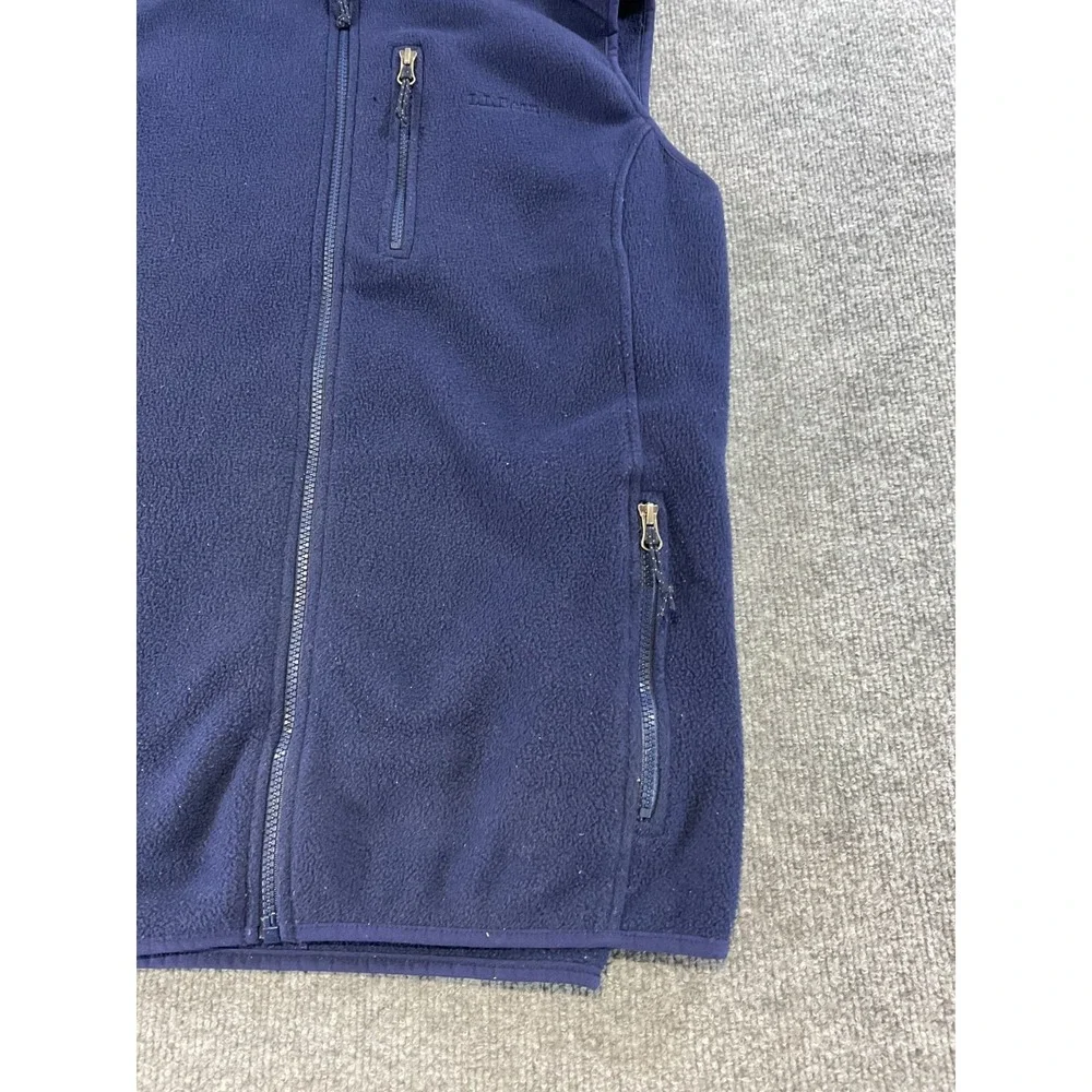 LL Bean Fleece Vest Mens Large Navy Blue Full Zip Outdoor Hiking Casual Jacket